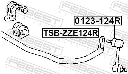 FEBEST Mounting, stabiliser bar (TSB-ZZE124R)