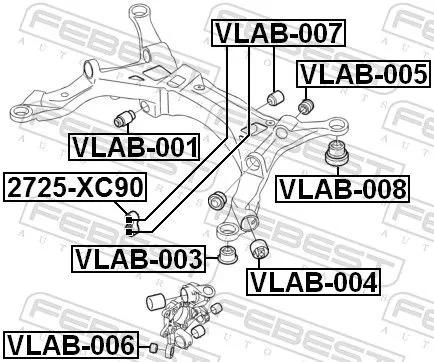 FEBEST Bushing, axle beam (VLAB-008)