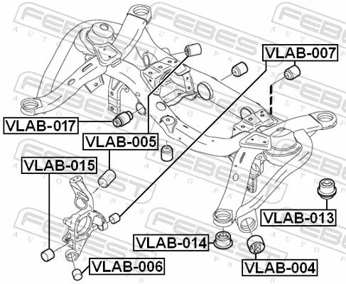 FEBEST Bushing, axle beam (VLAB-017)