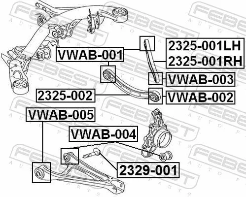 FEBEST Mounting, control/trailing arm (VWAB-003)