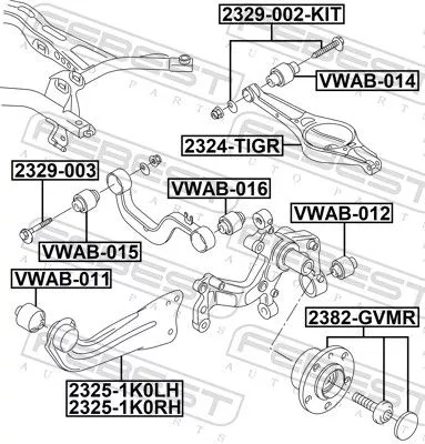 FEBEST Mounting, control/trailing arm (VWAB-016)