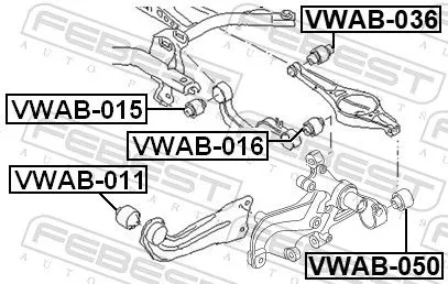 FEBEST Mounting, control/trailing arm (VWAB-050)