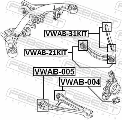 FEBEST Mounting, control/trailing arm (VWAB-21KIT)