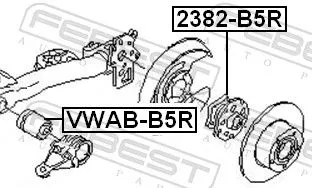 FEBEST Bushing, axle beam (VWAB-B5R)