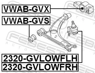 FEBEST Mounting, control/trailing arm (VWAB-GVX)