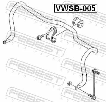 FEBEST Mounting, stabiliser bar (VWSB-005)