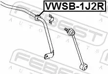FEBEST Mounting, stabiliser bar (VWSB-1J2R)