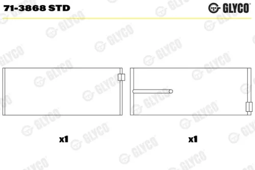 GLYCO Connecting Rod Bearing (71-3868 STD)