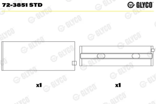 GLYCO Crankshaft Bearing (72-3851 STD)