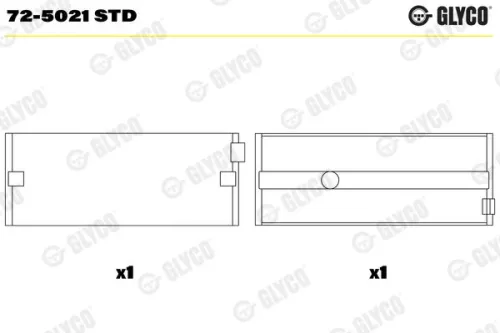 GLYCO Crankshaft Bearing (72-5021 STD)