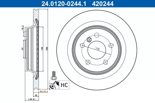 ATE Brake Disc (24.0120-0244.1)