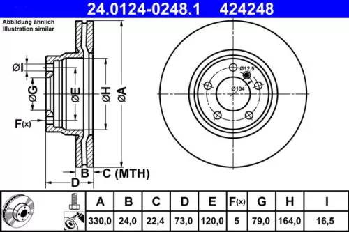 ATE Brake Disc (24.0124-0248.1)