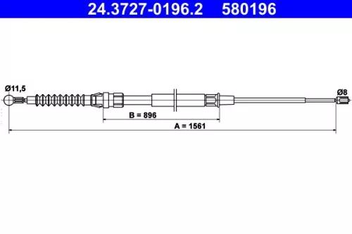 ATE Cable Pull, parking brake (24.3727-0196.2)