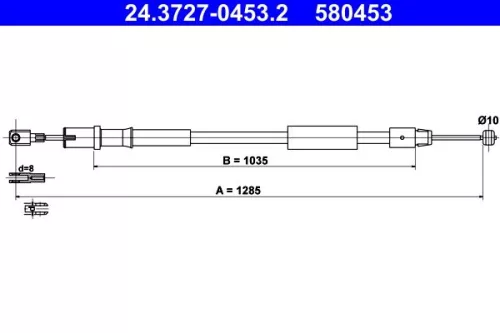 ATE Cable Pull, parking brake (24.3727-0453.2)