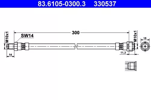 ATE Brake Hose (83.6105-0300.3)