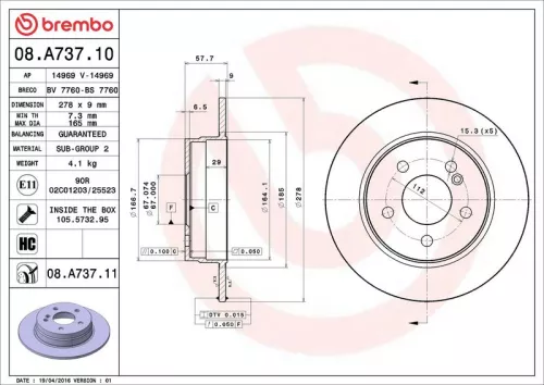 BREMBO Brake Disc (08.A737.11)