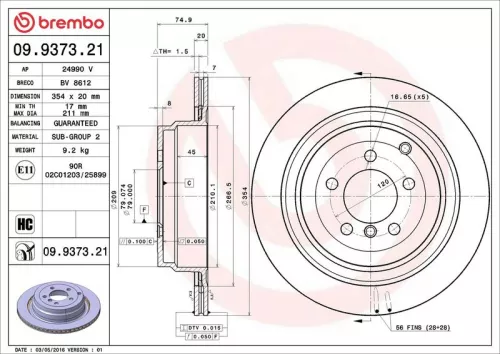 BREMBO Brake Disc (09.9373.21)