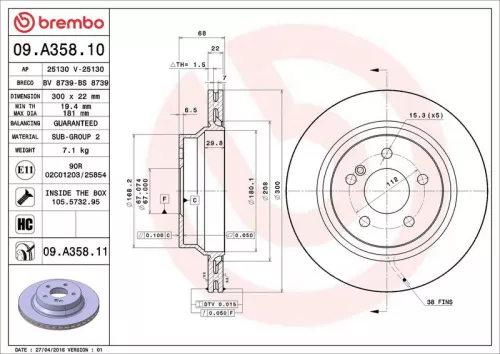 BREMBO Brake Disc (09.A358.11)