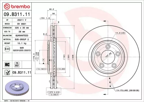 BREMBO Brake Disc (09.B311.11)