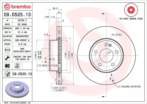BREMBO Brake Disc (09.D525.13)