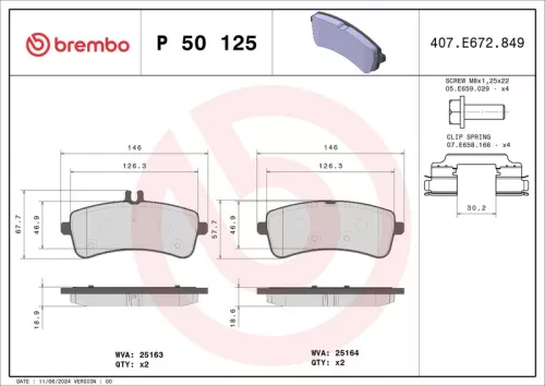 BREMBO Brake Pad Set, disc brake (P 50 125)