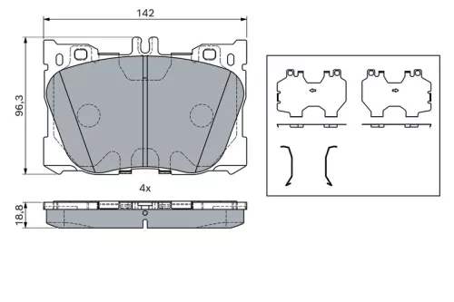 BOSCH Brake Pad Set, disc brake (0986424335)