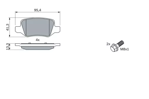 BOSCH Brake Pad Set, disc brake (0986494023)