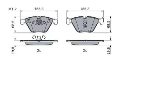 BOSCH Brake Pad Set, disc brake (0986494354)