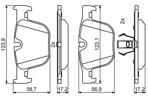 BOSCH Brake Pad Set, disc brake (0986494786)