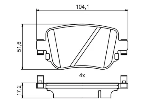 BOSCH Brake Pad Set, disc brake (0986494797)