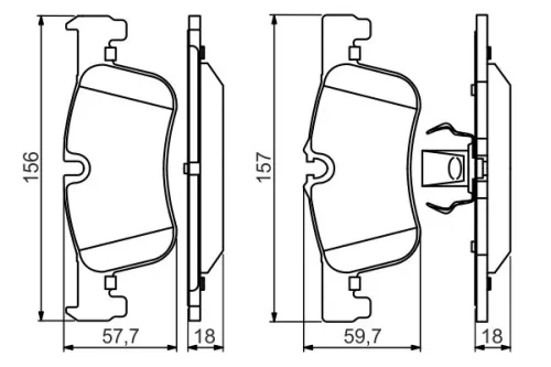 BOSCH Brake Pad Set, disc brake (0986494561)