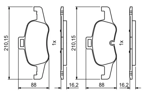 BOSCH Brake Pad Set, disc brake (0 986 494 820)