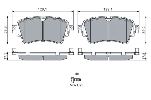 BOSCH Brake Pad Set, disc brake (0986494833)