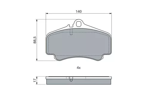 BOSCH Brake Pad Set, disc brake (0986494710)