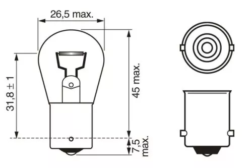BOSCH Bulb, direction indicator (1 987 302 501)