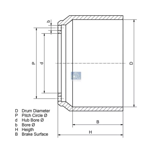 DT Spare Parts Brake Drum (10.13209)