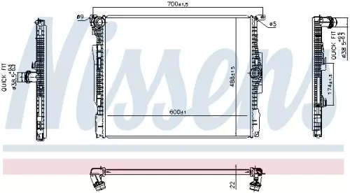 NISSENS Radiator, engine cooling (606513)