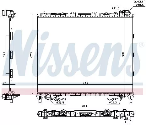 NISSENS Radiator, engine cooling (64331)