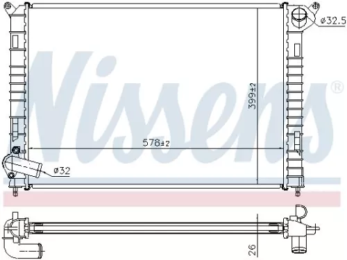 NISSENS Radiator, engine cooling (69703A)