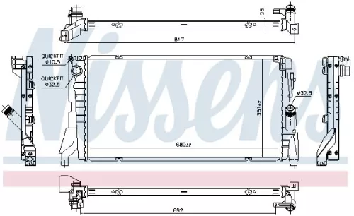NISSENS Radiator, engine cooling (69708)