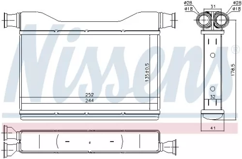 NISSENS Heat Exchanger, interior heating (70528)