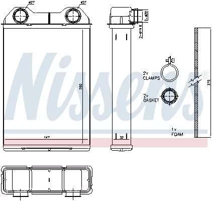 NISSENS Heat Exchanger, interior heating (70808)