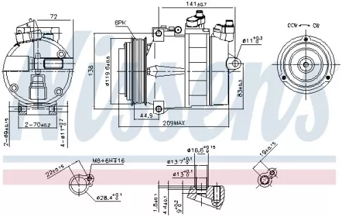 NISSENS Compressor, air conditioning (89022)