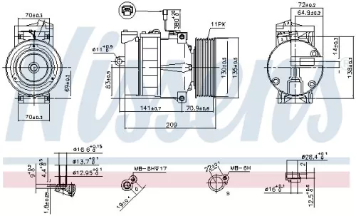 NISSENS Compressor, air conditioning (89028)