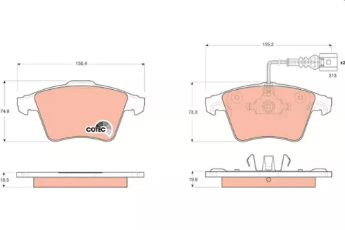 TRW Brake Pad Set, disc brake (GDB1651)