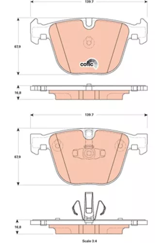 TRW Brake Pad Set, disc brake (GDB1857)