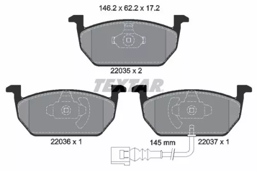 TEXTAR Brake Pad Set, disc brake (2203501)