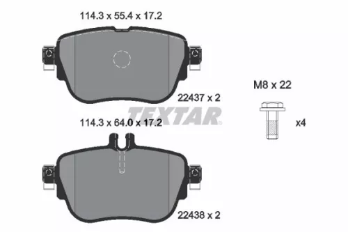 TEXTAR Brake Pad Set, disc brake (2243701)