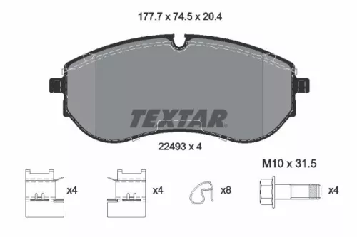 TEXTAR Brake Pad Set, disc brake (2249301)