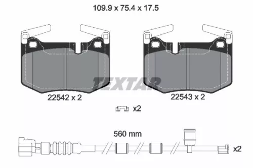 TEXTAR Brake Pad Set, disc brake (2254201)